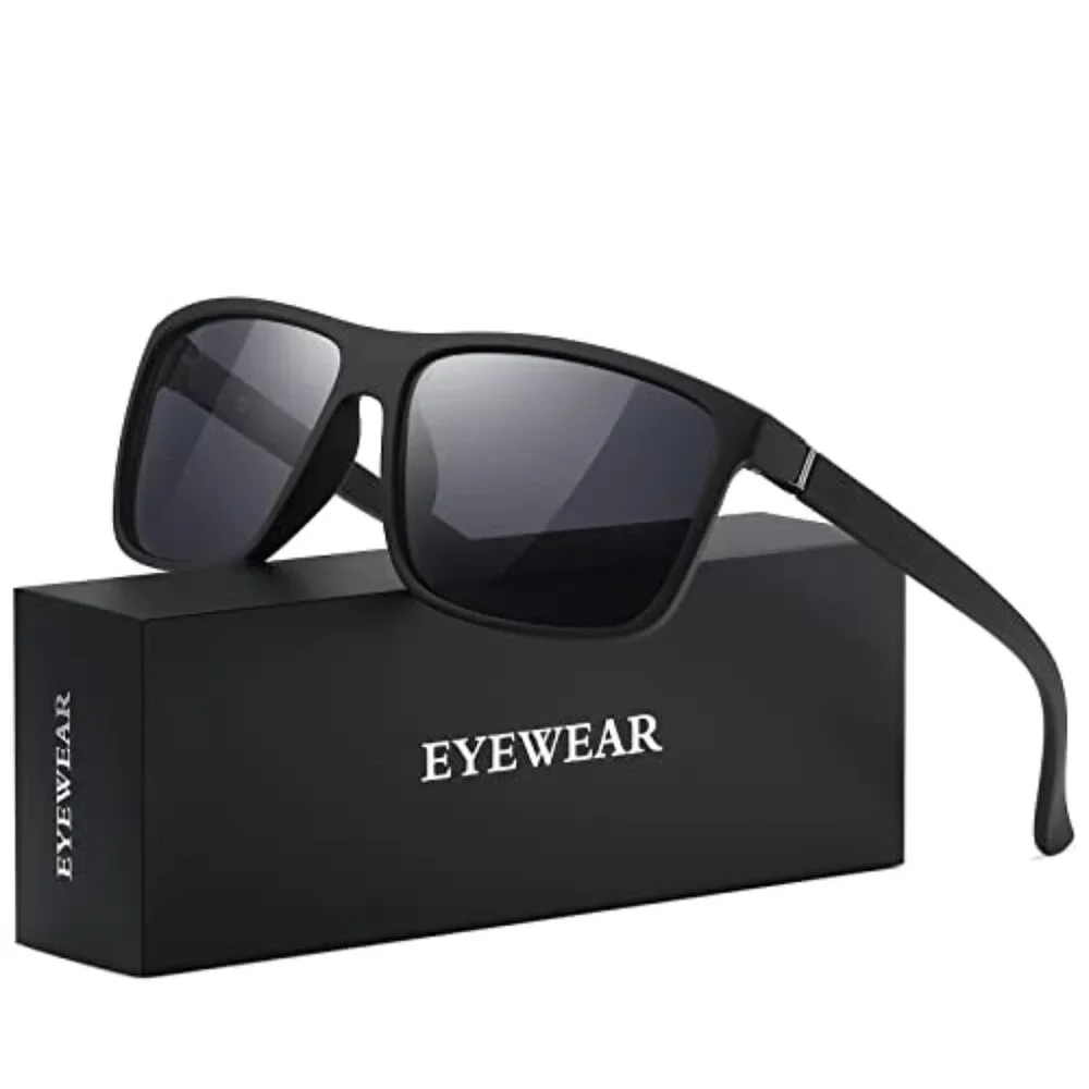 Polarized Retro Square Sunglasses UV Protection Driving Fishing